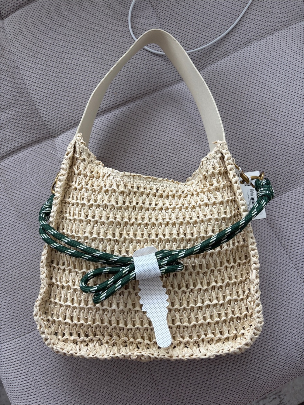 American Eagle Cream Woven Shoulder Bag